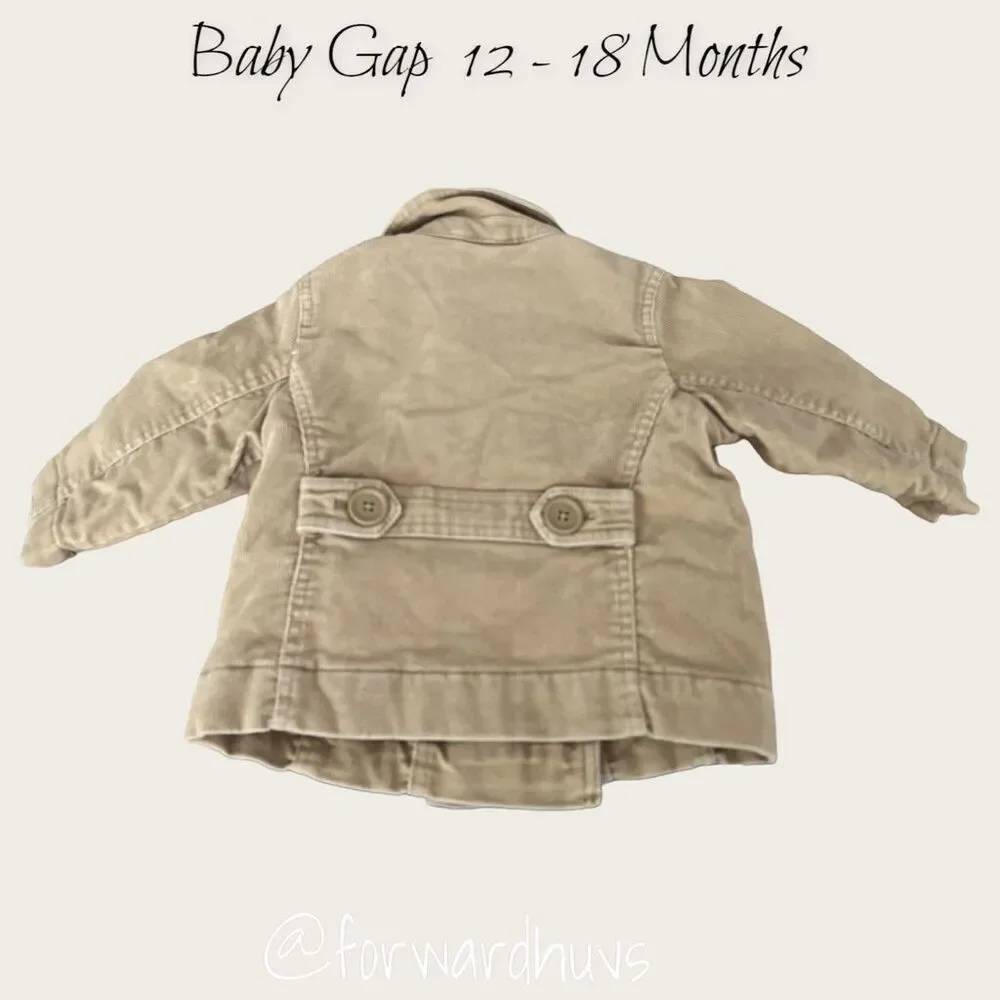 Baby Gap Tan Corduroy Pea Coat - 12-18 Months